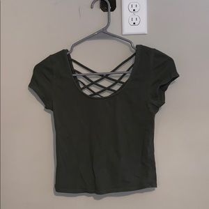 olive green crop top